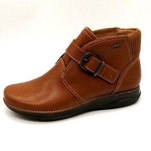 New,Clarks Womens Boots Brown Leather